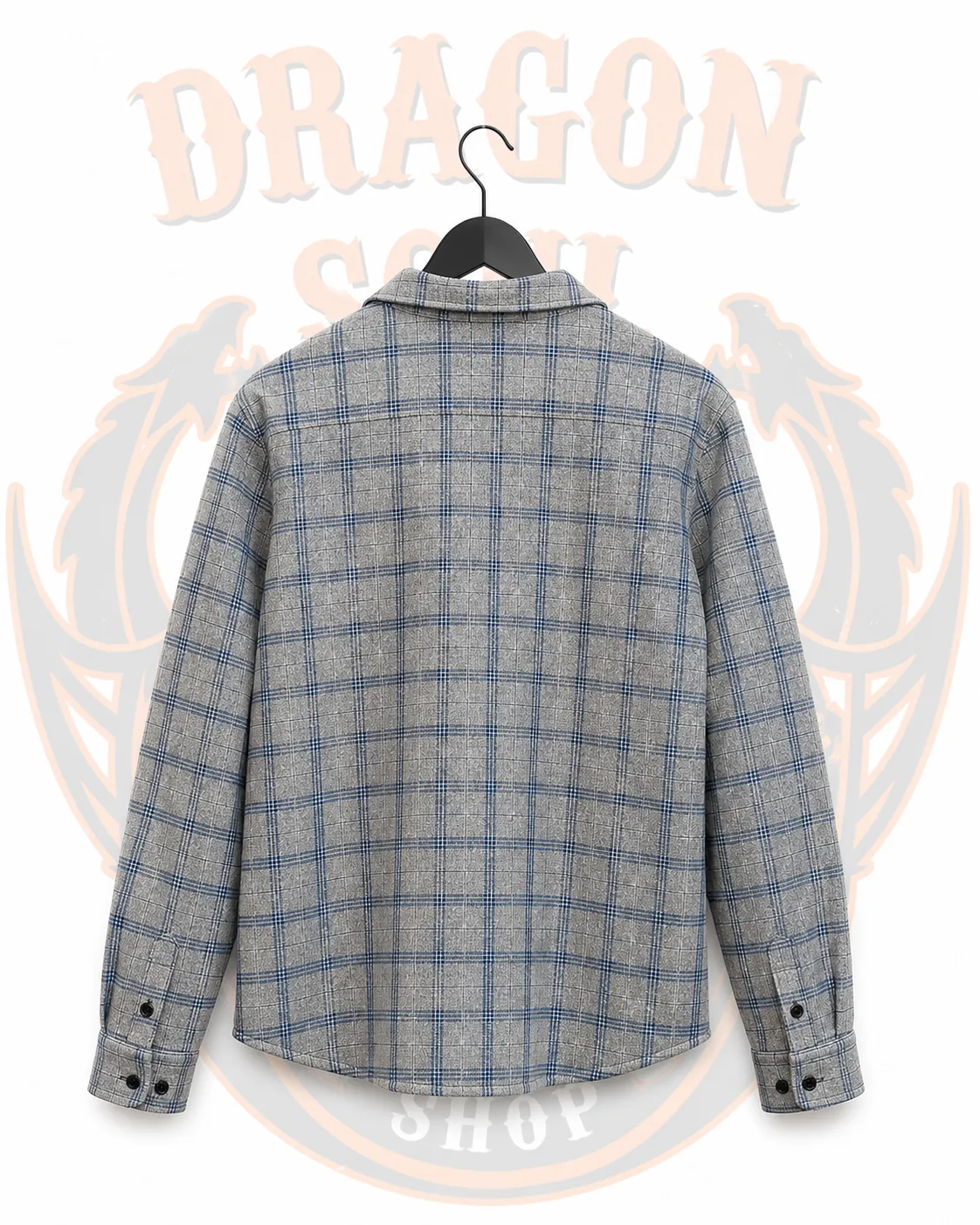 Grey & Blue Check Shirt Jacket - Image 2