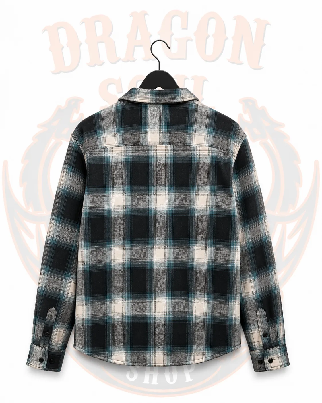Blue, Grey & White Check Shirt Jacket - Image 2