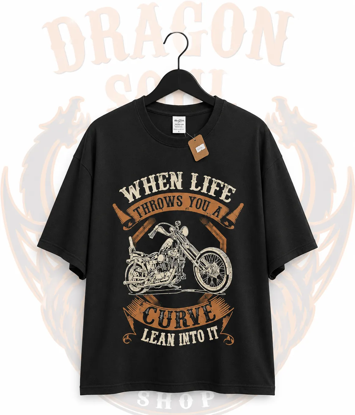 When Life Throws You A Curve Lean Into It Biker T-Shirt