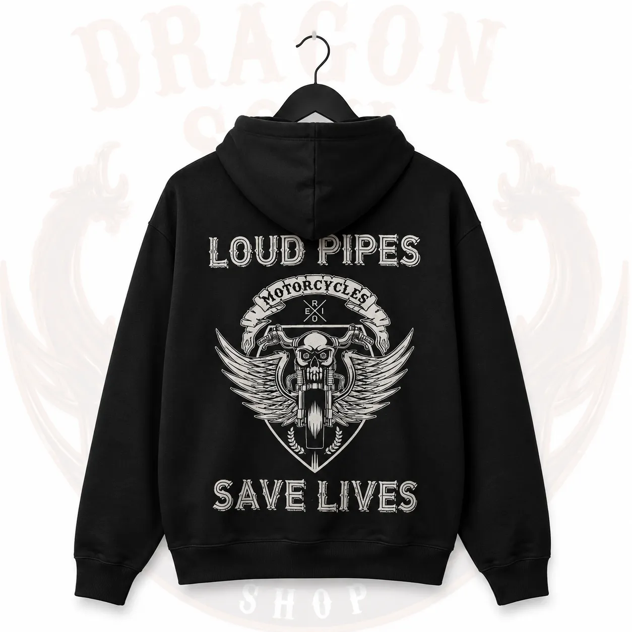 Loud Pipes Save Lives Biker Hoodie